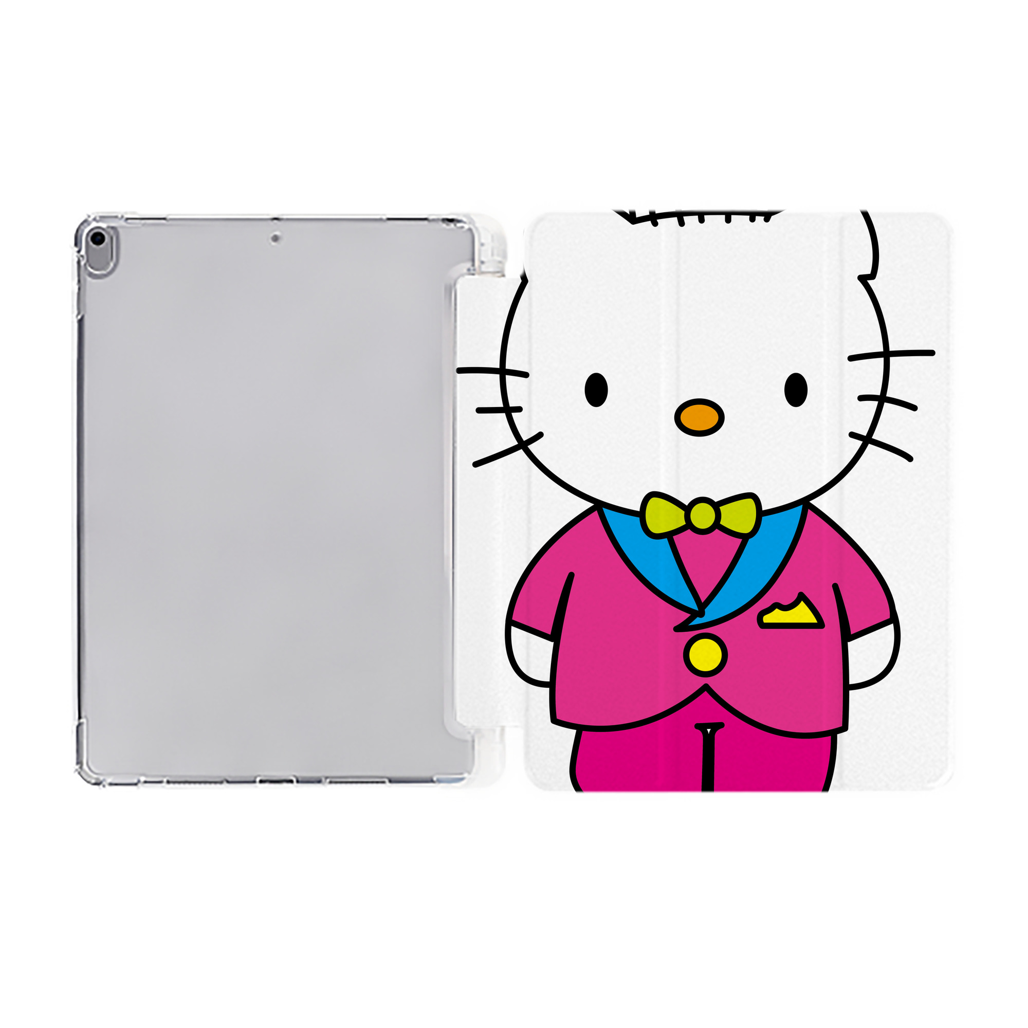 （画像用） Hello Kitty ハローキティ IPad ケース ペン収納付き 三つ折りスタンド PUレザー×シリコン 対応機種9.5/10.5/10.9インチ
